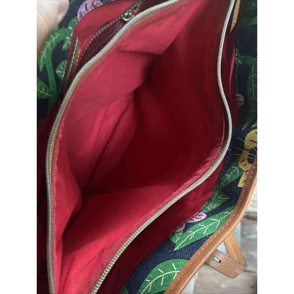 Dooney & Bourke Islamorada 🐆 Navy Dover Tote 🦜 Tropical Panama Jungle